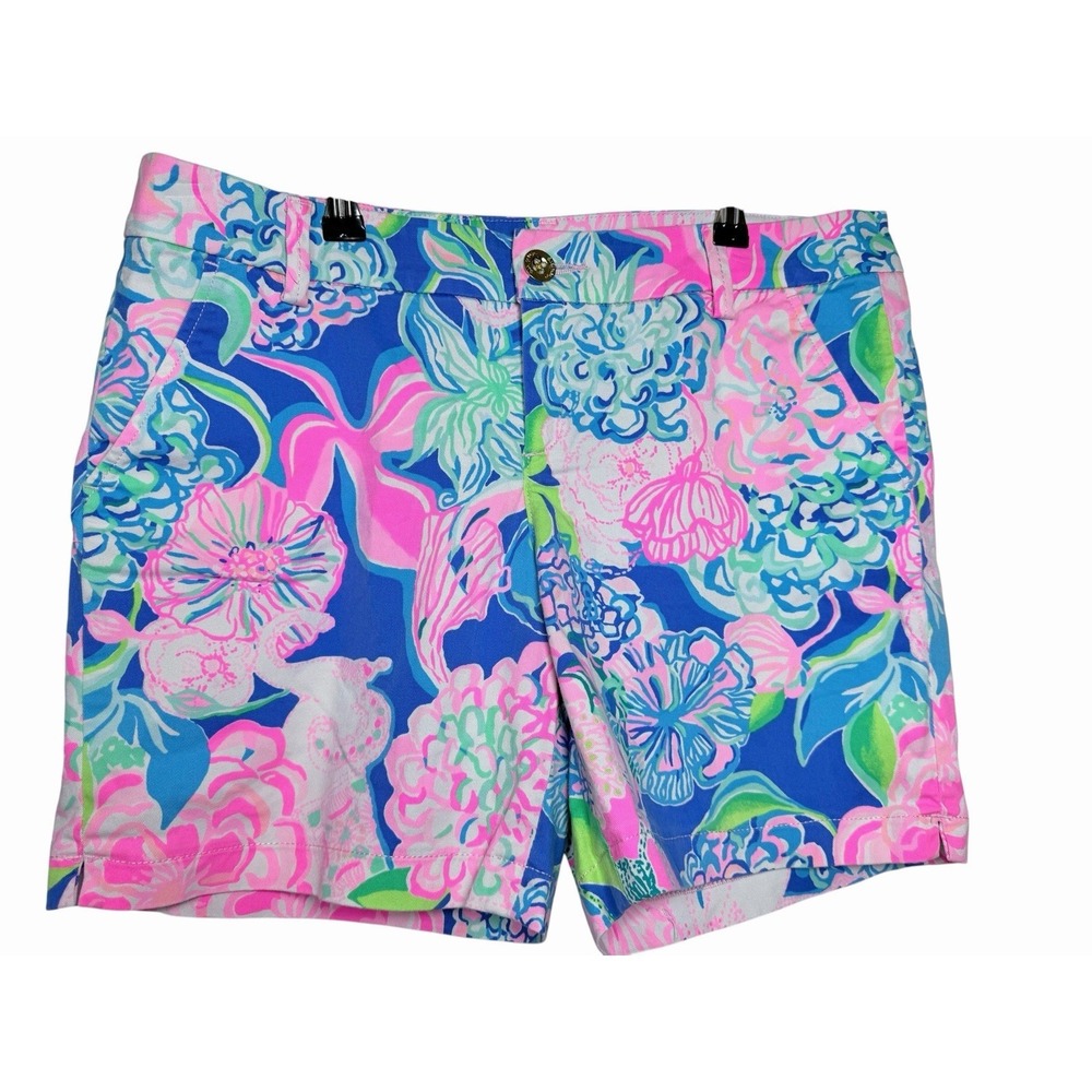 Lilly Pulitzer Jayne Stretch Shorts 10 Peony For Your Thoughts Resort Preppy